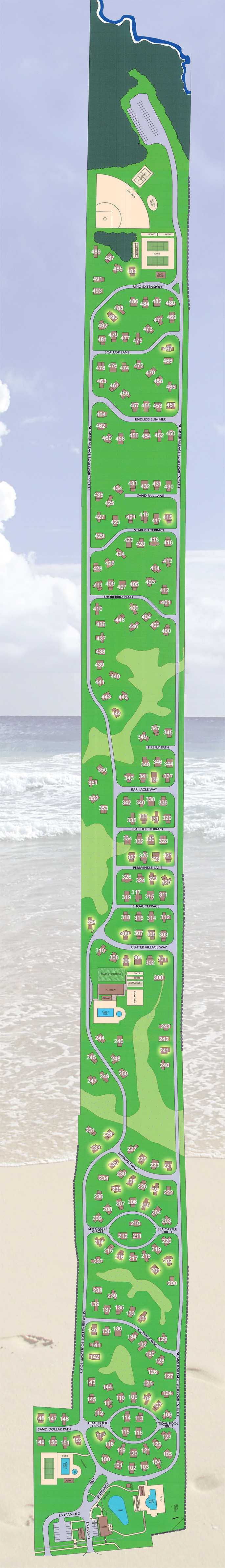 Map of Cottages at Summer Village