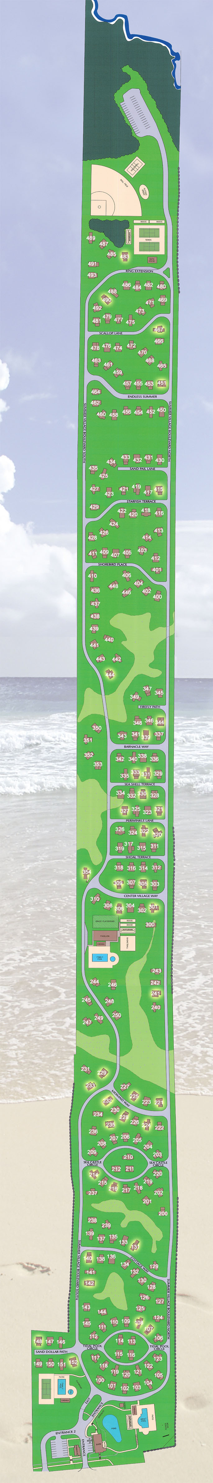 Map of Cottages at Summer Village